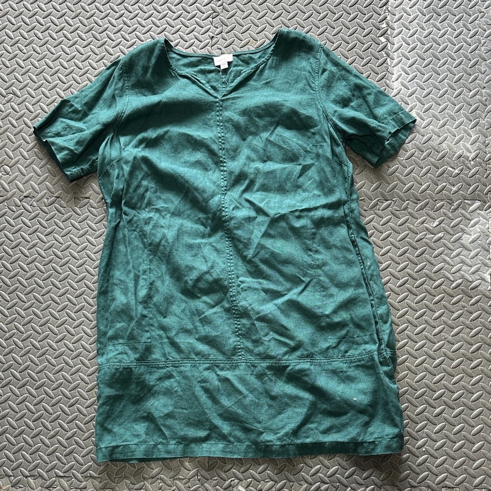 Pure Jill Garment-Dyed Linen petite sheath dress